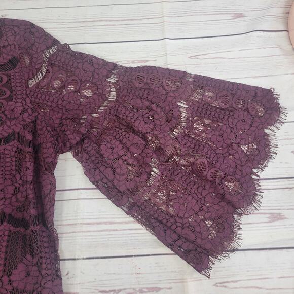 Charter Club Woman 2x Maroon Short Sleeve lace Knee Length Dress - Picture 6 of 6